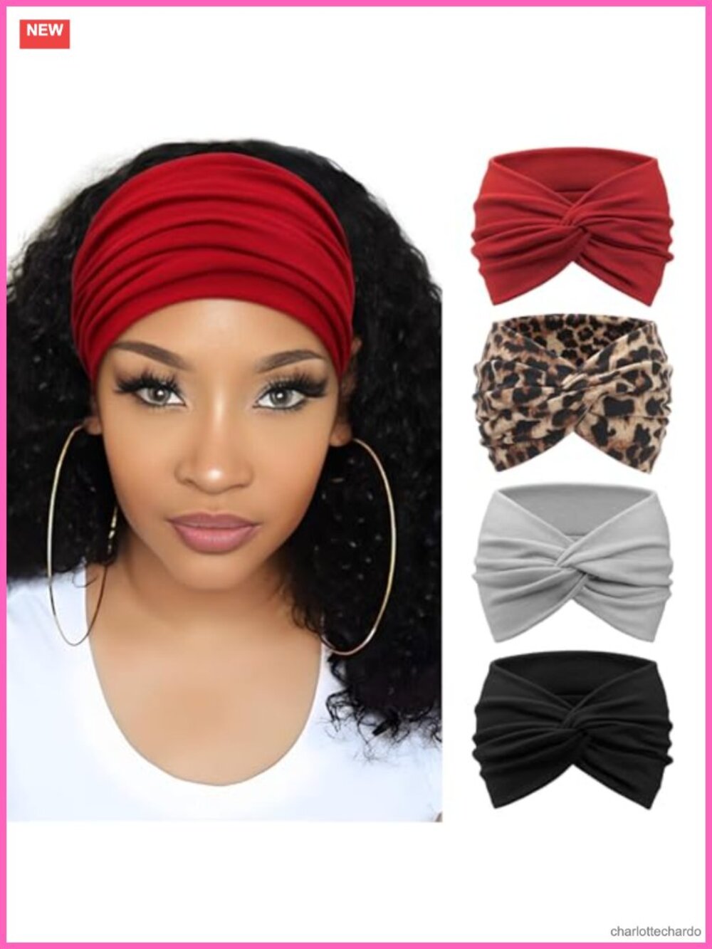 Extra Wide Turban Headbands for Women No Slip Boho Elastic Hairband